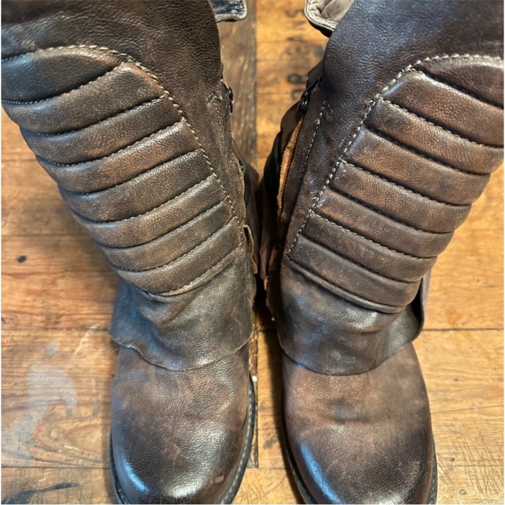 IN SEARCH OF AS 98 Brown Leather Combat Boots - Picture 2 of 2